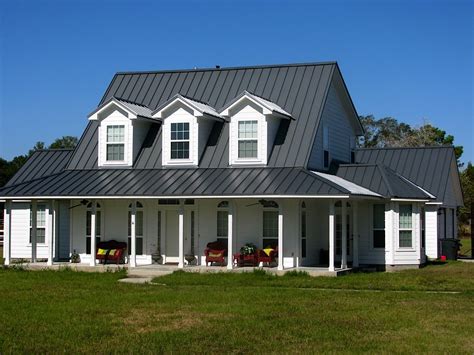 standing seam metal roof ranch house|metal roof for farmhouse design.